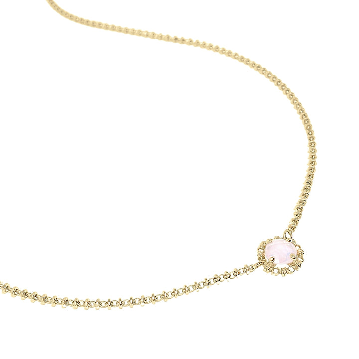 Collana Mini Filary in Oro con Quarzo Rosa