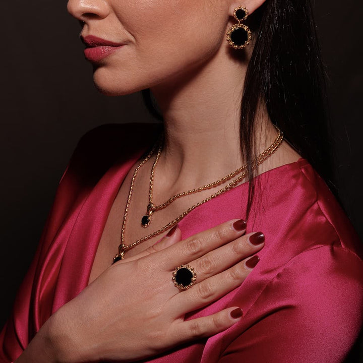 Anello Piazza in Oro con Onice