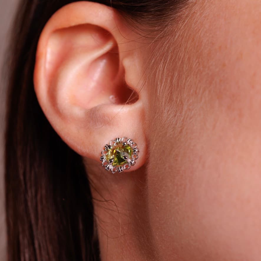Orecchini Vivaldi Primavera in Rodio con Peridoto
