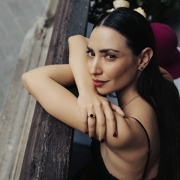 Anello Piazza Petit in Oro con Onice