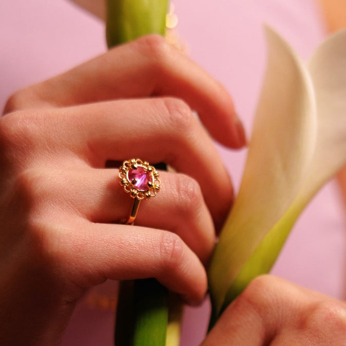 Anello Vivaldi Primavera in Oro con Topazio Rosa