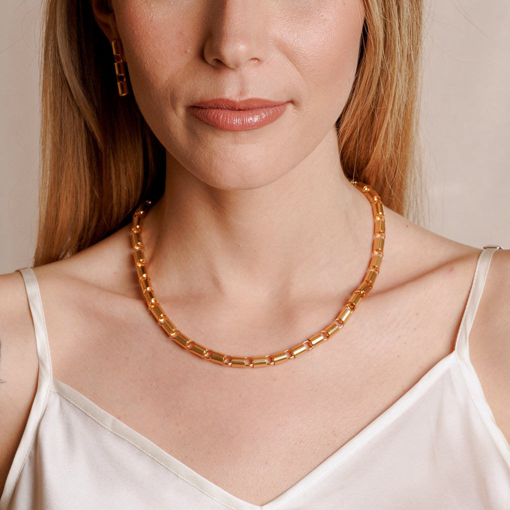 Collana Cilindri 7mm in Oro